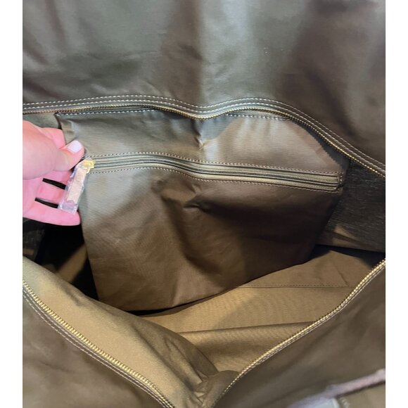 India Hicks Army Olive Green Large Canvas Tote Bag Double Strap Handles NWOT - Picture 7 of 10